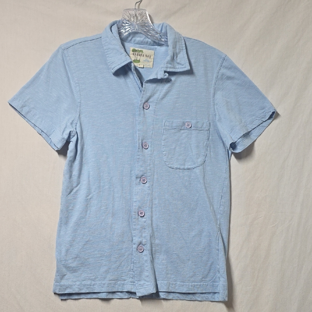 Kahuna Bay Light Blue Button up Short Sleeve Shirt Size Small